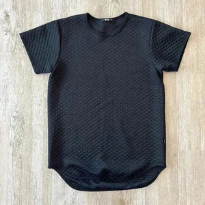Men's Black Quilted Short Sleeve Crew Tee by (unknown)